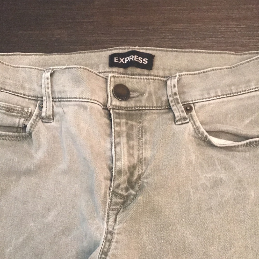 Express olive green moto jeans - Picture 3 of 5